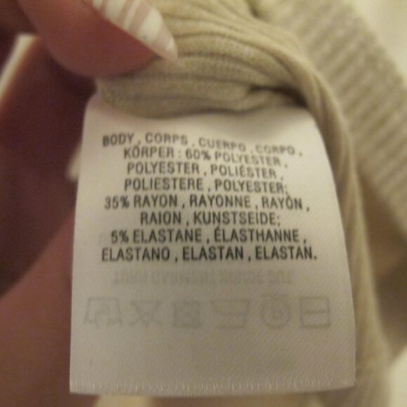 Anthropologie Reegan Seamless Ribbed Cream Long-Sleeve Top - Picture 4 of 5